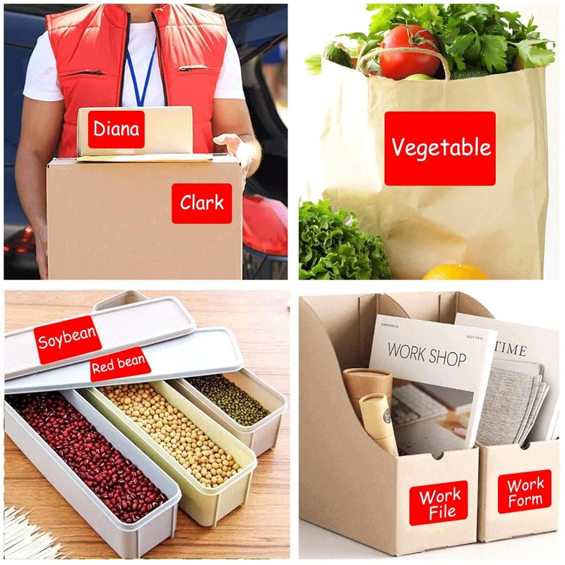 Well Tile Rectangular Red Color Coding Label Stickers 2 x 3 Inch Color-Code Labels Christmas Adhesive Colored Rectangle Label for Office School Supplies Write-On Surface 250 Labels - Image 5
